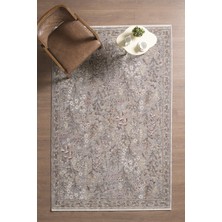 Frezia Floral Bambu Polyester Oturma Odası Salon Mutfak Halısı Eskitme Çiçekli Vintage Halı