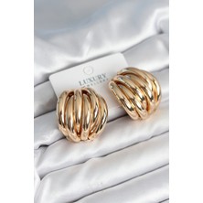 Pirinç Gold Renk Vintage Kadın Küpe