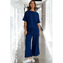 Yazlık Kısa Kollu Alt Üst Keten Takım