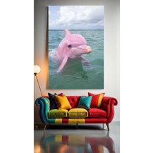 Pembe Yunus 1 Ev Duvar Salon Güzellik Salonu Ofis Dükkan Dekarasyon Kanvas Tablo