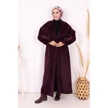 Bym Fashion Kuşaklı Kaban 70058 Mor