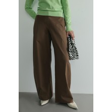Suud Collection Kahverengi Caby Geniş Paça Pantolon