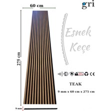 Teak Ahşap Akustik Lambiri Panel 60X275 9 mm
