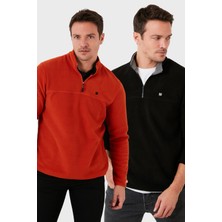 Buratti Slim Fit Anti-Pilling Tüylenme Yapmayan Bato Yaka Şardonlu 2'li Paket Polar Erkek POLAR 5906001S2