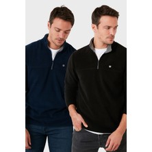 Buratti Slim Fit Anti-Pilling Tüylenme Yapmayan Bato Yaka Şardonlu 2'li Paket Polar Erkek POLAR 5906001S2