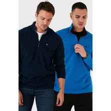 Buratti Slim Fit Anti-Pilling Tüylenme Yapmayan Bato Yaka Şardonlu 2'li Paket Polar Erkek POLAR 5906001S2