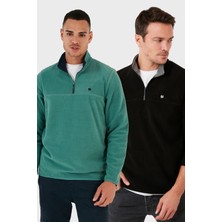 Buratti Slim Fit Anti-Pilling Tüylenme Yapmayan Bato Yaka Şardonlu 2'li Paket Polar Erkek POLAR 5906001S2