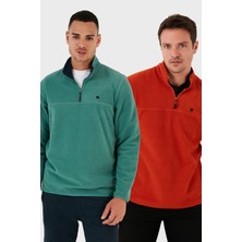 Buratti Slim Fit Anti-Pilling Tüylenme Yapmayan Bato Yaka Şardonlu 2'li Paket Polar Erkek POLAR 5906001S2