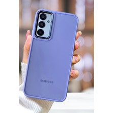 Samsung Galaxy S23 Fe Kılıf Metal Çerçeve Hassas Butonlu Renkli Buzlu Şeffaf Kapak