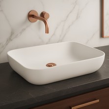 Turavit Loft Çanak Beyaz Dikdörtgen Deliksiz Lavabo 60 cm LFT0707