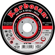 Karbosan Inox Kesici 115X1.0X22 mm Paslanmaz Çelik İçin Hızlı Kesim Özelliği