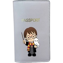 Seyahat Aksesuar Harry Potter Tasarımlı Deri Pasaport Kılıfı