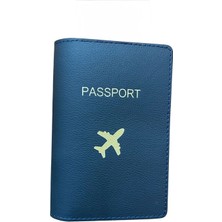 Seyahat Aksesuar Uçak Temalı Deri Pasaport Kılıfı