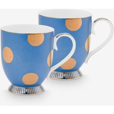 Pip Studio Dot Delight Mavi Porselen Kupa Seti 380 ml