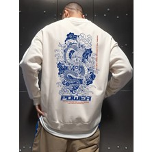 Trend Rahat Kalıp Baskılı Oversize Erkek Sweatshirt