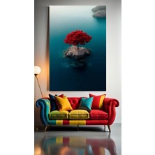 Ağaç ve Manzara 3 Ev Duvar Salon Güzellik Salonu Ofis Dükkan Dekarasyon Kanvas Tablo