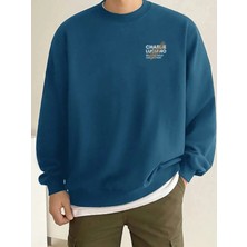 Trend Charlie Luciano Baskılı Rahat Kalıp Şardonlu Oversize Unisex Sweatshirt