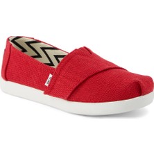Kız Çocuk Espadril / Keten 10022087 Toms Alpargata Classic Heritage Canvas  Red