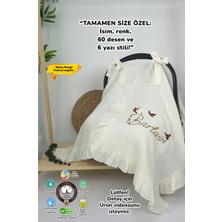 Müslin Yeni Doğan 4katlı Organik %100PAMUK Kişiye Özgü Nakışlı Hastane Çıkış Seti(3'lü Kelebk Model)