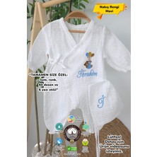 Müslin Yeni Doğan 4katlı Organik %100PAMUK Kişiye Özgü Nakışlı Hastane Çıkış Seti-Ayıcık Model