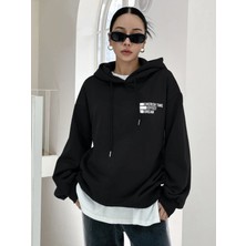 Unisex Cherish Time Baskılı Oversize Sweatshirt