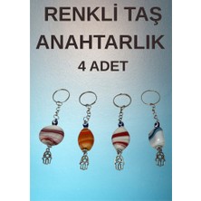 Renkli Taş Anahtarlık 4 Adet