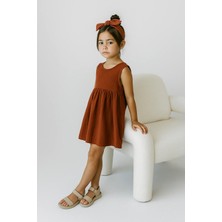 RG Brand Kız Çocuk Müslin Elbise | Yazlık, Rahat ve Nefes Alabilir %100 Pamuk Kumaş_RG1715