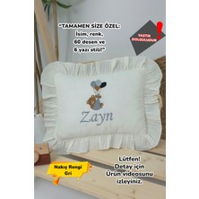 Müslin Yeni Doğan 4katlı Organik %100PAMUK Kişiye Özgü Nakışlı Hastane Çıkış Seti (Balonlu Ayıcık-2)