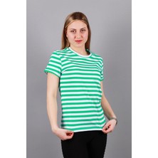 Kadın Bisiklet Yaka T-Shirt Tşört