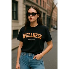 Kadın Basic T-Shirt Oversize Crop Rahat Kalıp Baskılı Tişört %100 Pamuk Kısa Kollu Tişört