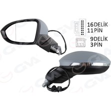 Gva 1075281 - Dış Dikiz Aynası Sol Elektrikli Isıtmalı Sinyalli Astarlı Hafızalı Kör Noktalı Asferik Vw Golf 20
