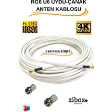20 metre F Konnektörlü 64 Tel Rg6/u6 Full Hd 3D 4K Anten Tv Çanak Uydu Anten Lnb Kablosu