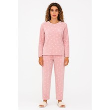 Pemilo Kadın 13504-1430 Uzun Kol Kadife Pijama Takımı