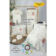 Müslin Yeni Doğan 4katlı Organik %100PAMUK Kişiye Özgü Nakışlı Hastane Çıkış Seti(Tavşan Model-3)