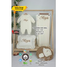 Müslin Yeni Doğan 4katlı Organik %100PAMUK Kişiye Özgü Nakışlı Hastane Çıkış Seti(Papatya Model-4)