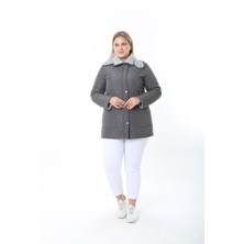 Ithal, Yumuşak Kürklü, Su Itici Mont,büyük Beden, Tavşan Tüylü Kaban,kapitone Mont, Premium Seri