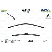 Valeo 574668 - Silecek Sılencıo 65 40×2 Flatblade-Muz Tipi VM468 Peugeot Partner 2 08 Berlıngo 08