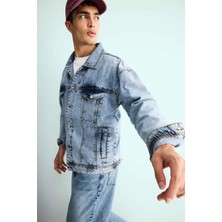 DeFacto Oversize Geniş Kalıp Düğmeli Denim Ceket F4737AX25AU