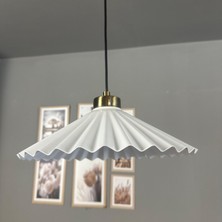 Avilla Beyaz Tekli Metal Büyük Avize Küçük Plafonyer Başlık Cafe Mutfak Modern Sarkıt Aydınlatma