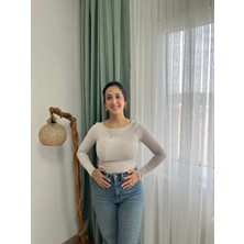 Vazıradk Basic Kayık Yaka Uzun Kollu Bluz