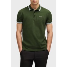 Boss % 100 Pamuk Regular Fit Şerit Detaylı Düğmeli Polo Yaka T Shirt Erkek Polo Yaka T Shirt 50469055 355