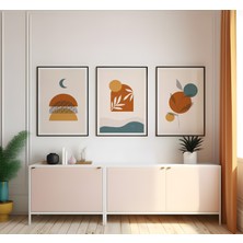 Ahşap Çerçeveli 3'lü Poster Tablo Seti | Modern Stil Minimal Duvar Dekoru