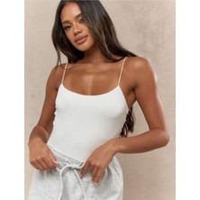 Kadın Ip Askılı Örme Body Bluz