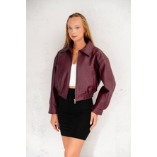 Oversize Yeni Sezon Bomber Deri Ceket