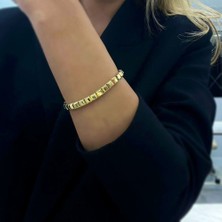 Kare Plaka Altın Esneyen Bilezik- KLP0336