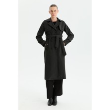 Günay Karaca Kışlık Kaşe Kadın Kaban  Genç Spor Çift Düğme Kruaze Gri 2602