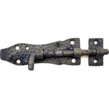 Antika Tarz Dekoratif Pirinç Dövme Kapı Sürgüsü - 7,5cm, Oksit