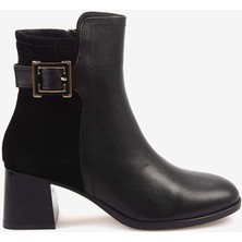 Kemal Tanca Hakiki Deri & Süet Kadın Topuklu Bot 24577