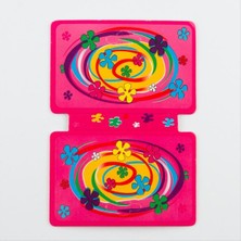 Ds-Derin Çiçek Desenli Kolye Kartı-Pembe