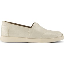 Kadın Espadril / Keten 10021548 Toms Alpargata Plus  Metallic Suede Champagne